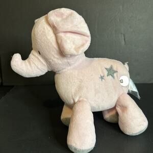 Carters Pink Gray Elephant Plush Wind Up Musical Stuffed Toy Twinkle Little Star
